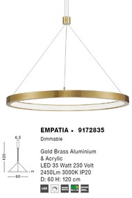 Lustra LED design modern circular EMPATIA I auriu NVL-9172835
