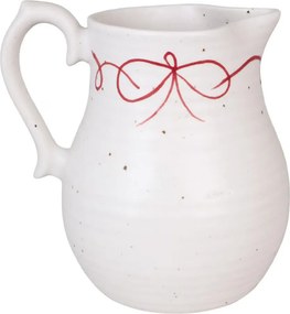 Carafă decorativă vintage din ceramică, alb cu detalii albastre „Viola Bow”