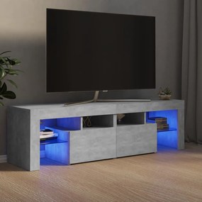 804368 vidaXL Comodă TV cu lumini LED, gri beton, 140x36,5x40 cm