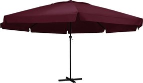 vidaXL Umbrelă soare de grădină, stâlp din aluminiu, roșu bordo 600 cm