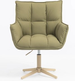 HR560CROSS Scaun Khaki Piele Ecologica Premium Soft cu Bază Crem