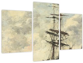 Tablou - Eugène Boudin, Ship on the Touques, reproducere (90x60 cm)