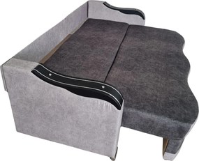 Canapea DIANA extensibila, 3 locuri, cu lada de depozitare, catifea gri inchis cu gri deschis , 220x100x80 Gri Inchis + Gri Deschis, Catifea