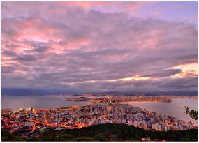 Tablou - Amurg la oraș (70x50 cm)