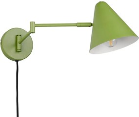 Aplică de perete verde cu structură flexibilă cu alimentare la priză ø 15 cm Cosima – Trio