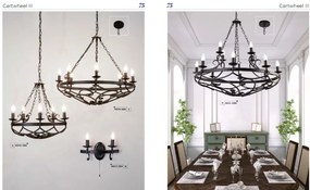 Candelabru design rustic Cartwheel III - 8lt 8908-8BK SRT