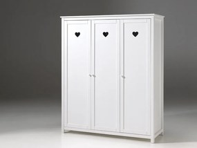 Dulap AMORI cu 3 Uși, Alb, Stil Romantic – Vipack