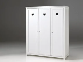 Dulap AMORI cu 3 Uși, Alb, Stil Romantic – Vipack