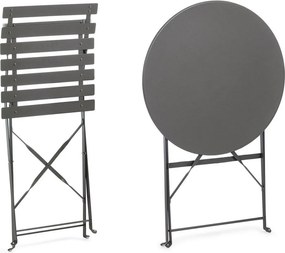Set de dining pentru grădină gri antracit din oțel pentru 2 persoane Austin – Bizzotto
