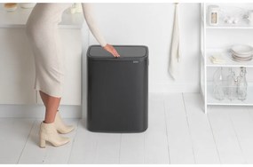 Coș Brabantia Bo Touch 1003218, 2x30 l, Deschidere lină și silențioasă, Deschidere mare, Negru mat