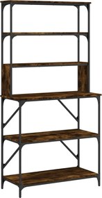 vidaXL Raft brutărie cu 6 niveluri, stejar fumuriu, 90x40x180 cm, lemn