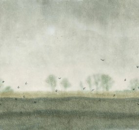 Fototapet, Scandinavian Landscape, Light Green, Rebel Walls