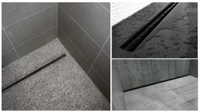 Set rigola pentru dus cu capac Neo Slim Pro Negru - 70 cm