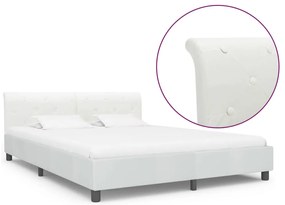 vidaXL Cadru de pat, alb, 180 x 200 cm, piele ecologică