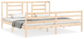 3194716 vidaXL Cadru de pat cu tăblie Super King Size, lemn masiv