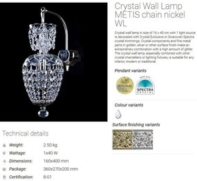 Aplica cristal Swarovski METIS CHAIN NIKEL WL SP