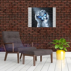 Tablou - Fluture pe perete (70x50 cm)