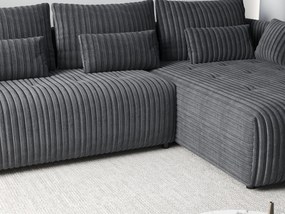 Colțar extensibil dumonde cu ladă de depozitare si sezut confortabil din spuma high-density, Malta Ambience Grey 235x185 cm