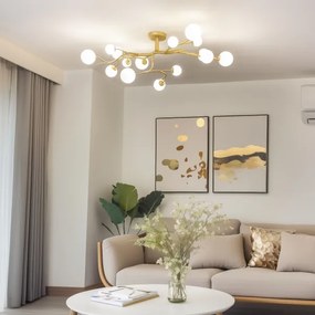 Lustră LED aplicată Brilagi MISTEL 15xG9/3W/230V auriu/alb