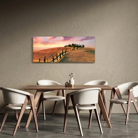 Tablou - Casa pe deal Toscana, Italia (120x50 cm)