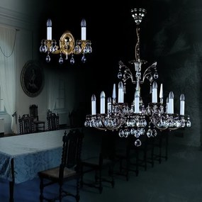 Candelabru cristal Bohemia 12 brate ARABELA antique CE
