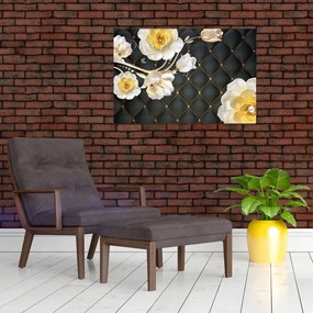 Tablou - Imagine cu flori de trandafir alb (90x60 cm)