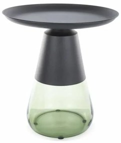 Masa de cafea Tiffany A negru/verde ø50/h52 cm