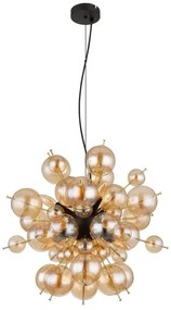 Lustra suspendata design modern UDO 6L negru/chihlimbar