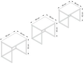 Masă pliabilă Evia Walnut, 3 buc