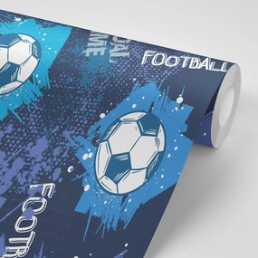 Tapet minge de fotbal în albastru