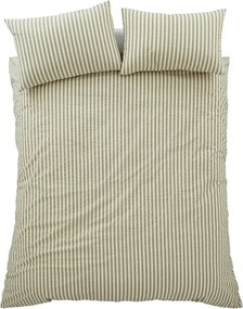 Lenjerie de pat verde pentru pat dublu cu 3 piese 200x200 cm Cotton Rich Woven Stripe – Pineapple Elephant