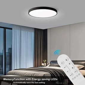 Immax NEO 07314L-LED Plafonieră dimabilă SEMPLICI 128W/230V Ø100 cm Wi-FiTuya negru + telecomandă