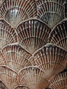 Vaza decorativa, bej, din ceramica, Pecten