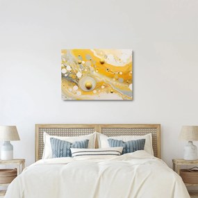 Tablou pe sticlă - fundal abstract cu decor de aur (70x50 cm)
