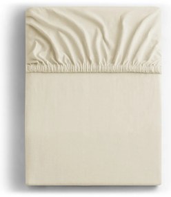 Cearceaf bej din jerseu cu elastic 120x200 cm Amber – Restilo