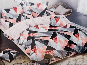 Lenjerie de pat din bumbac multicolor ABAKAN + fata de perna 40 x 50 cm gratuit
