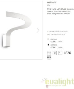 Aplica de perete cu lumina ambientala LED WHY AP1 BIANCO 116938