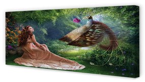 Tablouri canvas pădure de sex feminin fazan