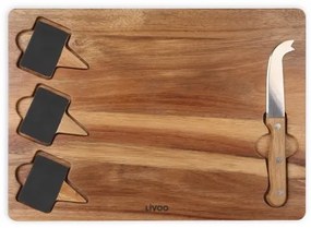 Platou servire branzeturi Livoo MES135, 4 piese, lemn, 32,5 x 23,5 x 1,5 cm