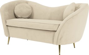 Canapea cu 2 locuri de design, ţesătură Velvet bej/gold crom auriu, EZIO TYP 2