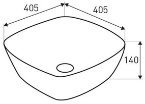 Lavoar ceramic KR-650 cu design 40,5x40,5x14 cm, alb