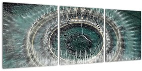 Tablou cu fântănă arteziană (cu ceas) (90x30 cm)