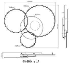 Globo 48466-70A - Lampă LED plafon INVERTINA LED/70W/230V argintie + DO