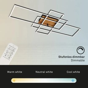 Lustră LED dimabilă aplicată FRAME LED/51W/230V negru/maro Brilo + telecomandă