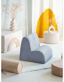 Fotoliu de copii albastru cu tapițerie din catifea reiată Cloud – Wigiwama