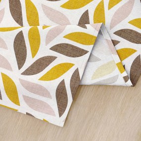 Goldea suporturi farfurii decorative loneta - frunze geometrice aurii și maro - 2 buc 30 x 40 cm