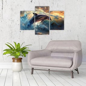 Tablou - Delfin, ilustrații (90x60 cm)
