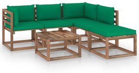 3067445 vidaXL Set mobilier de grădină cu perne, 6 piese, lemn pin tratat