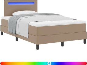 vidaXL Pat cu arcuri Cappuccino 120 x 200 cm Piele artificială