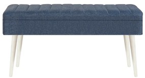 Masă de sufragerie extensibilă cu 2 scaune și 2 bănci Vlasta (alb + albastru închis). 1073084